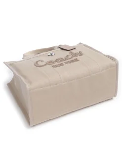 Cargo Handtasche Canvas beige