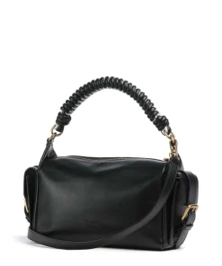 Cargo Schultertasche fein genarbtes Kalbsleder schwarz