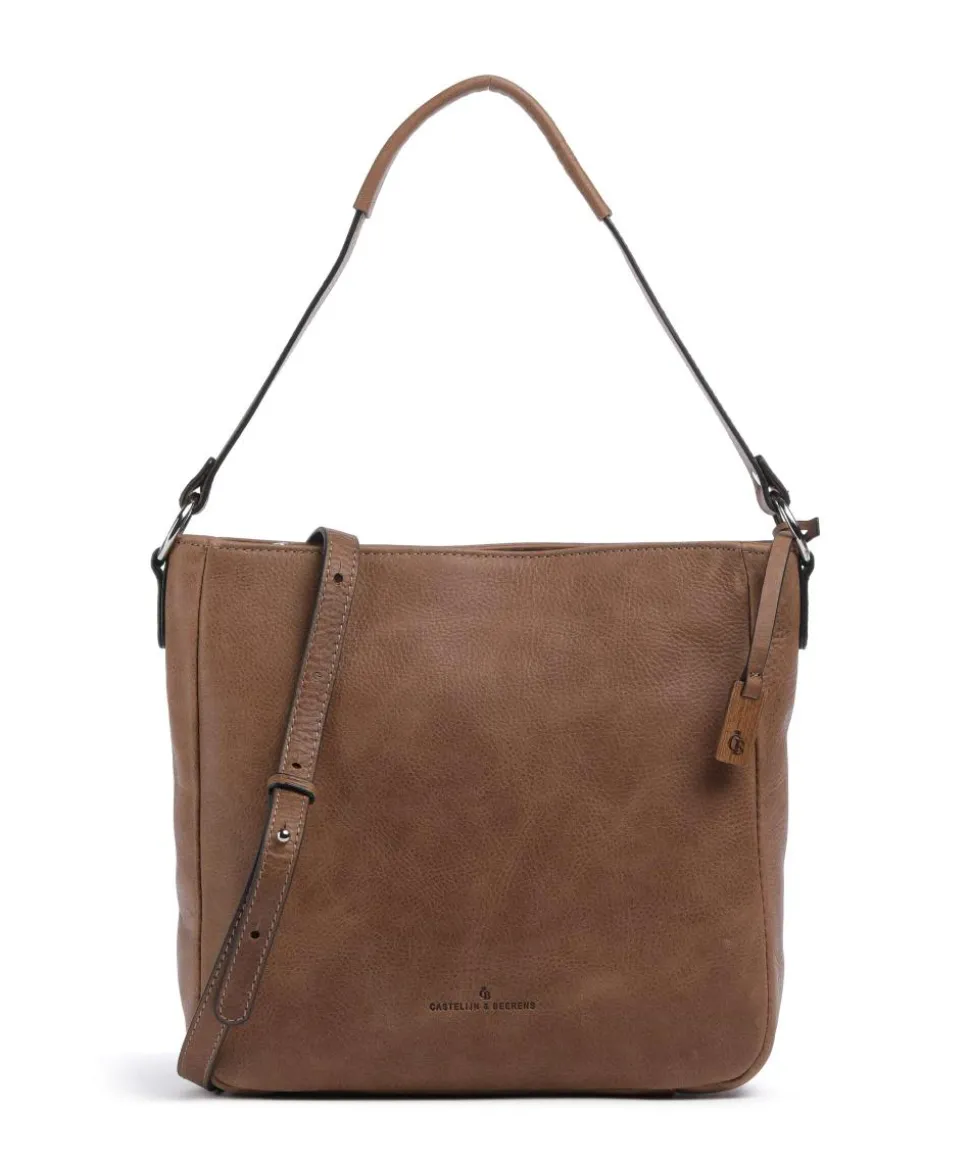 Carisma Beuteltasche genarbtes Rindsleder braun