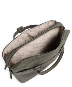 Carisma RFID Aktentasche 15″ aufgerautes Rindsleder dunkelgrün