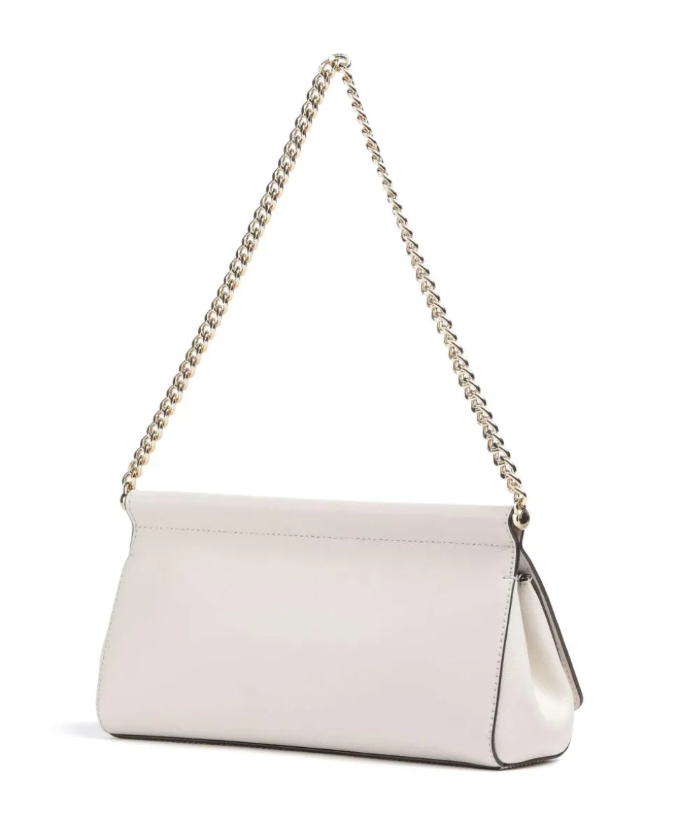 Carmine Medium Schultertasche genarbtes Leder creme