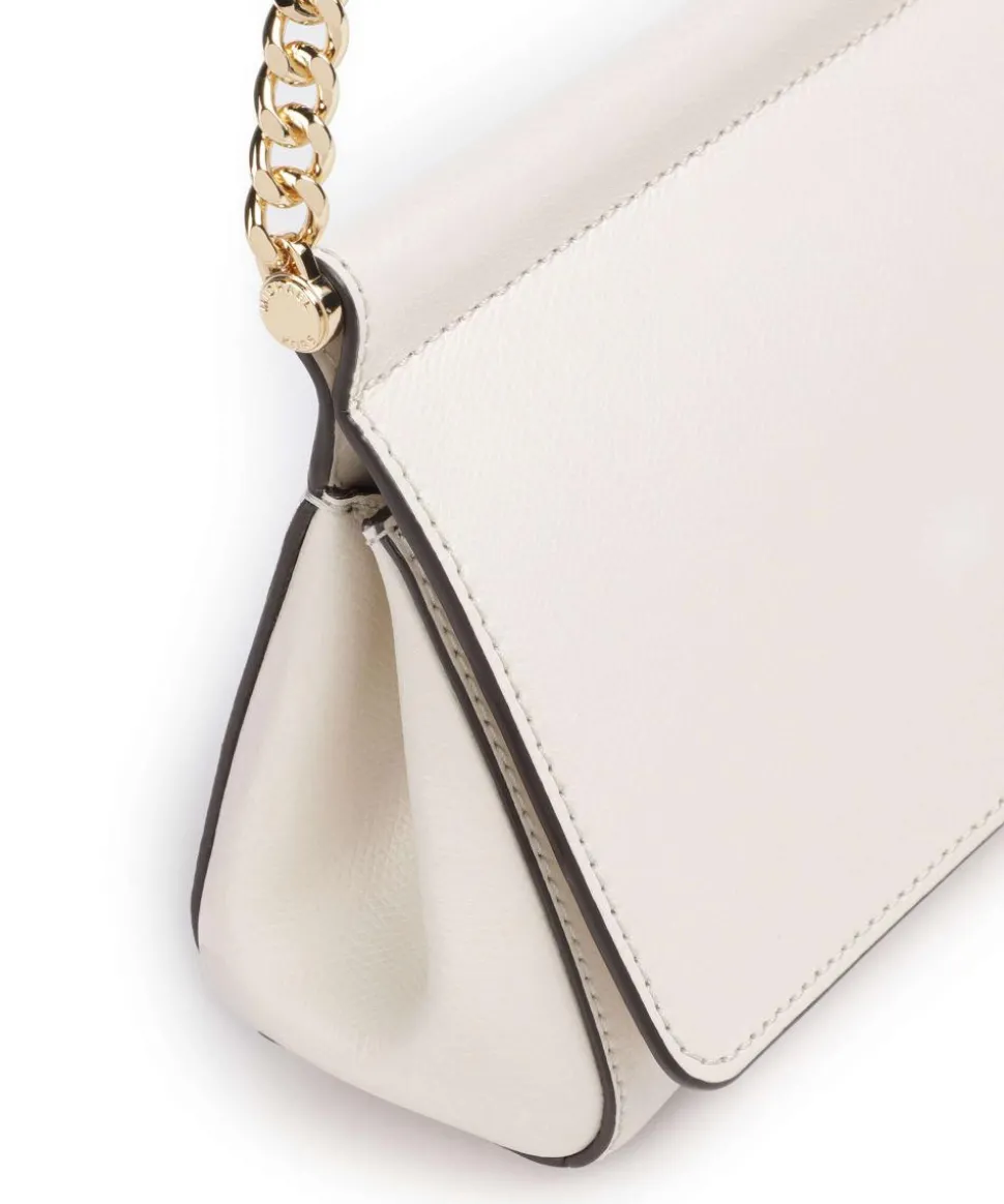 Carmine Medium Schultertasche genarbtes Leder creme