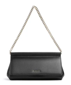 Carmine Medium Schultertasche genarbtes Leder schwarz