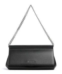 Carmine Schultertasche genarbtes Leder schwarz