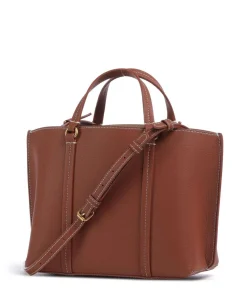 Carrie Classic Handtasche genarbtes Leder rotbraun