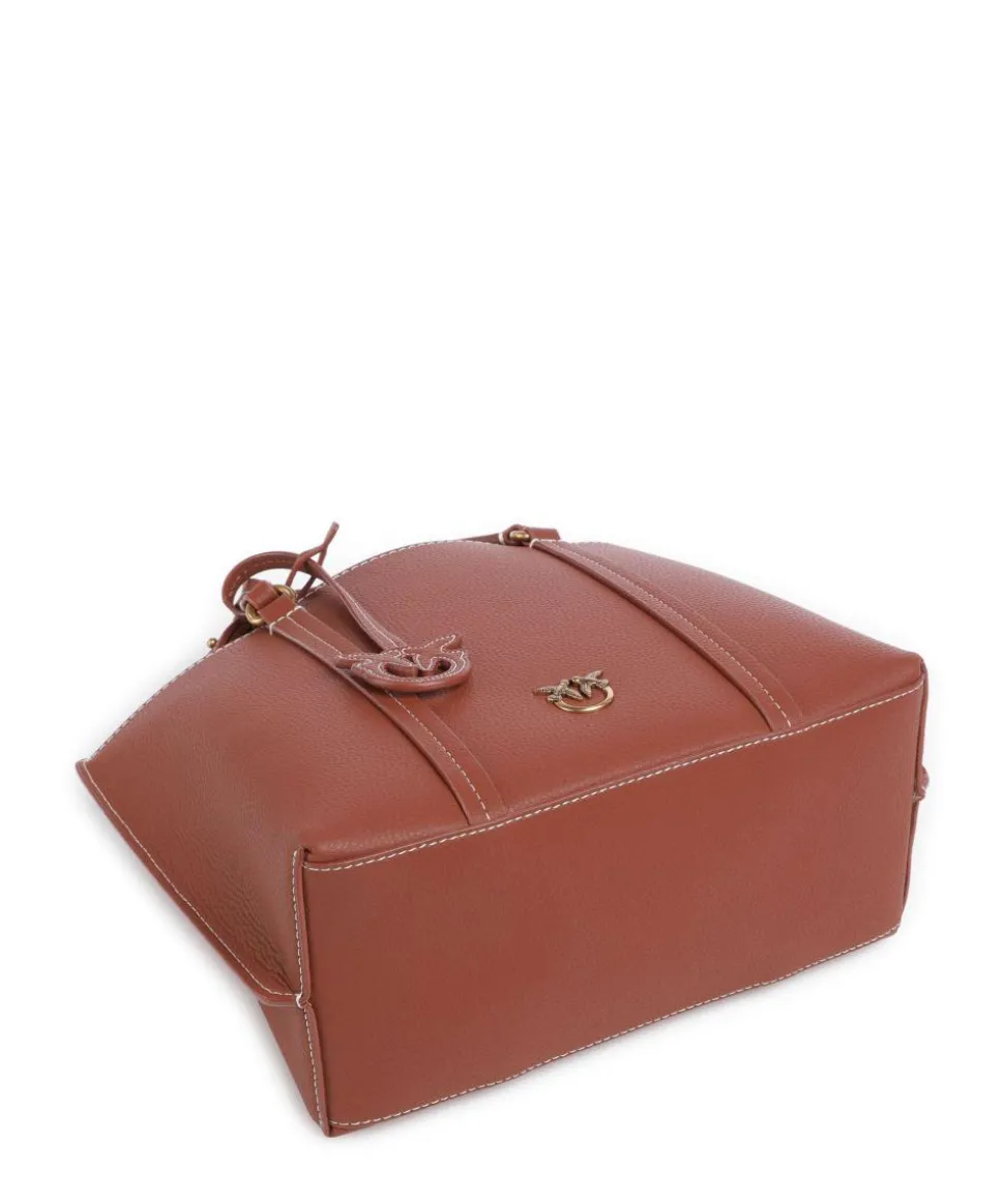 Carrie Classic Handtasche genarbtes Leder rotbraun