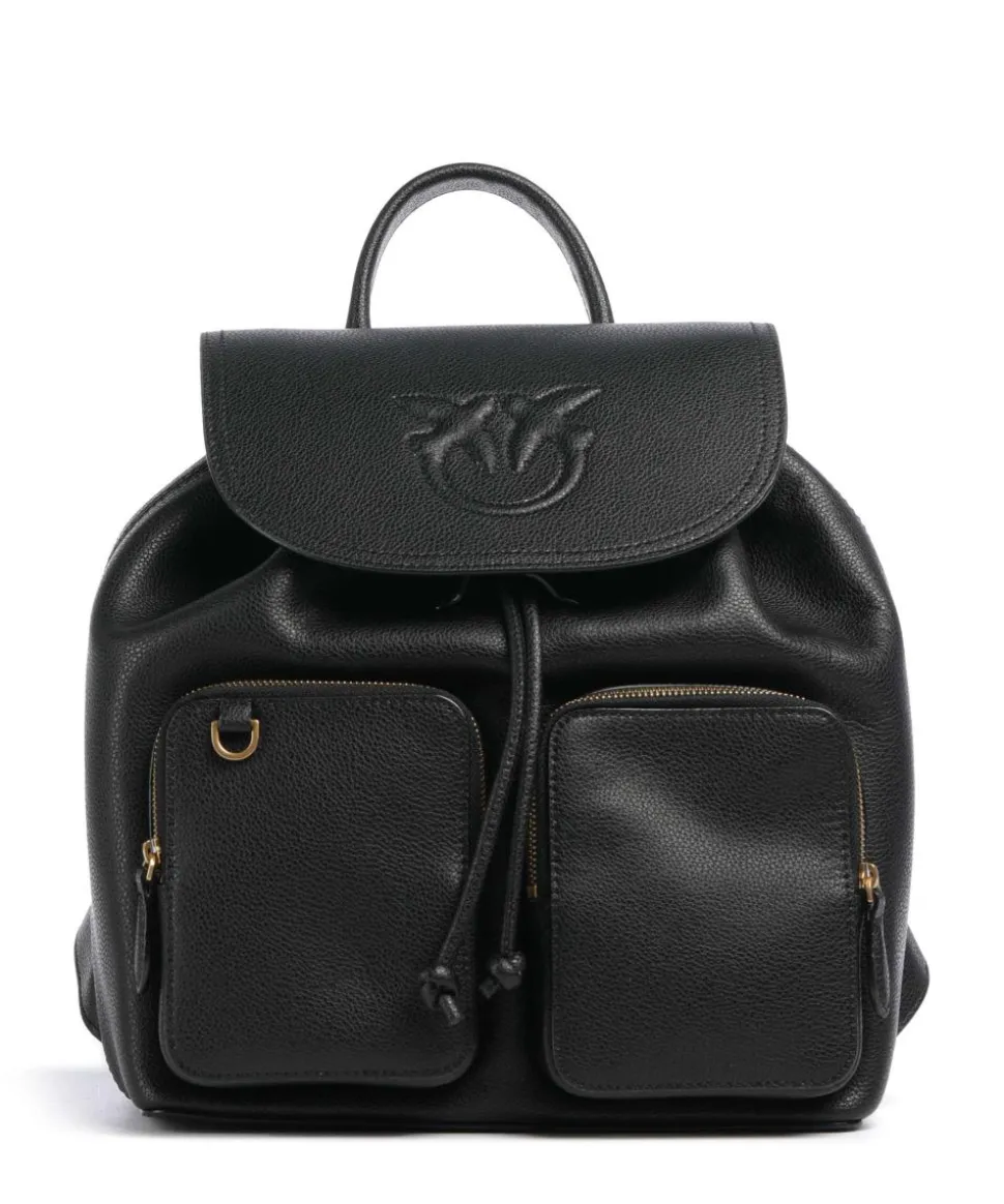 Carrie Rucksack genarbtes Leder schwarz