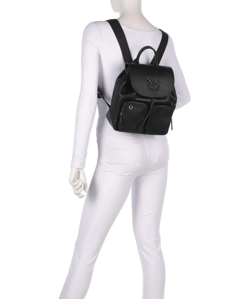 Carrie Rucksack genarbtes Leder schwarz