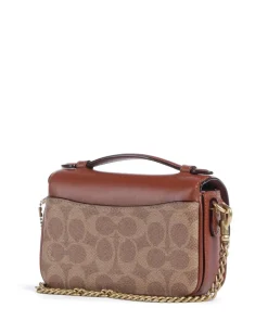 Cassie 17 Umhängetasche fein genarbtes Rindsleder, Canvas braun