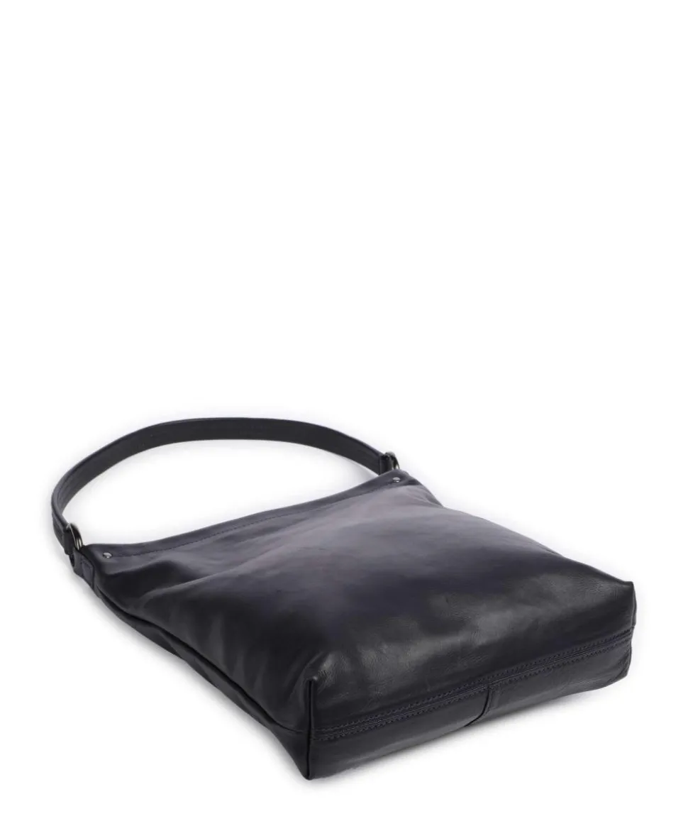 Caugio Beuteltasche fein genarbtes Rindsleder dunkelblau