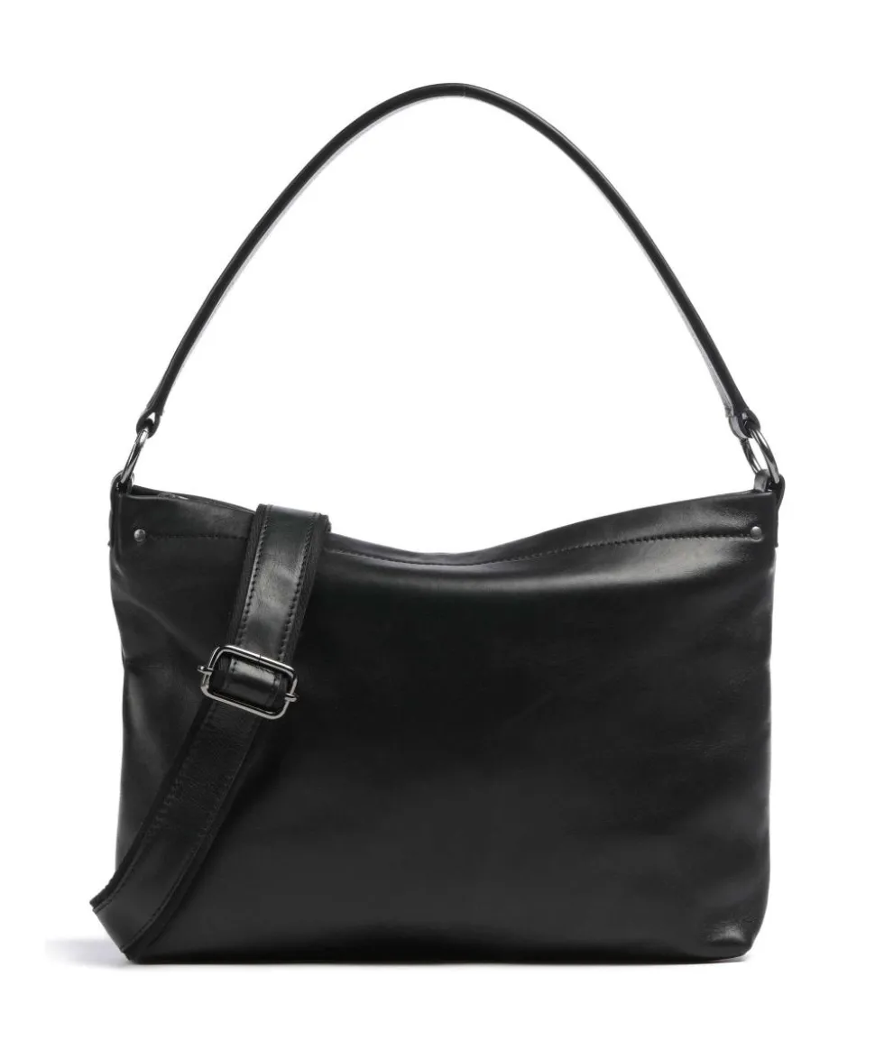 Caugio Beuteltasche fein genarbtes Rindsleder schwarz