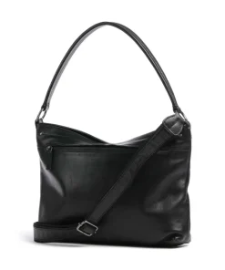 Caugio Beuteltasche fein genarbtes Rindsleder schwarz