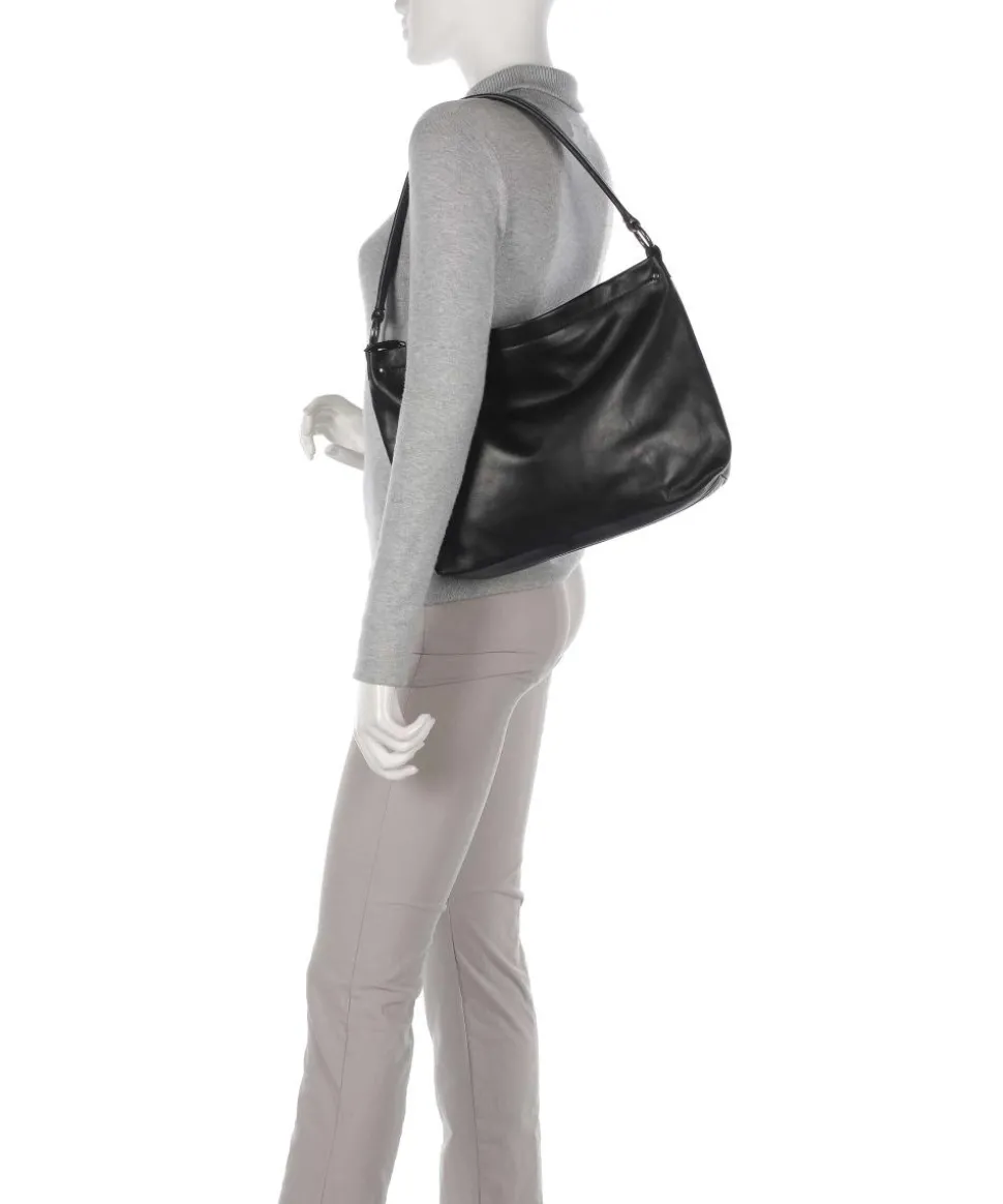 Caugio Beuteltasche fein genarbtes Rindsleder schwarz