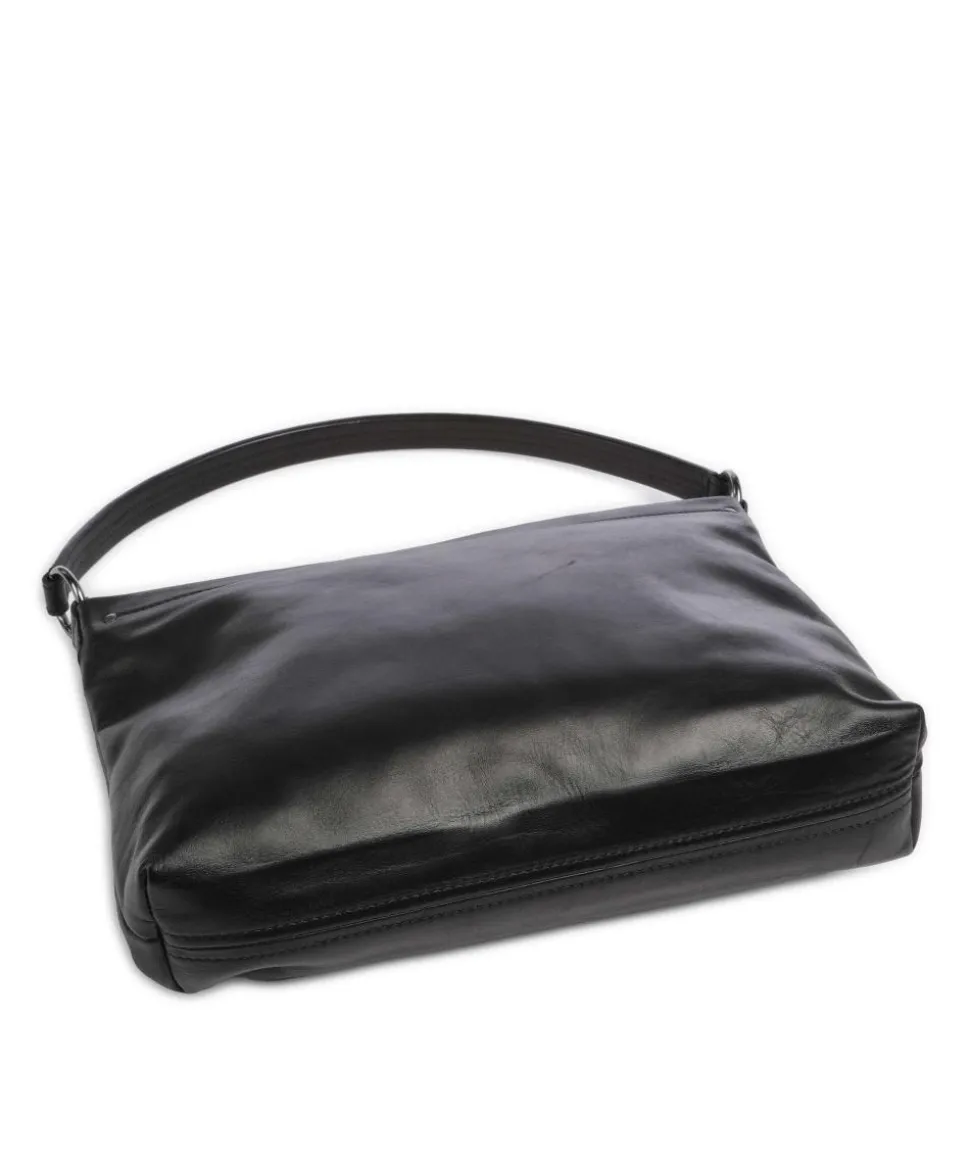 Caugio Beuteltasche fein genarbtes Rindsleder schwarz