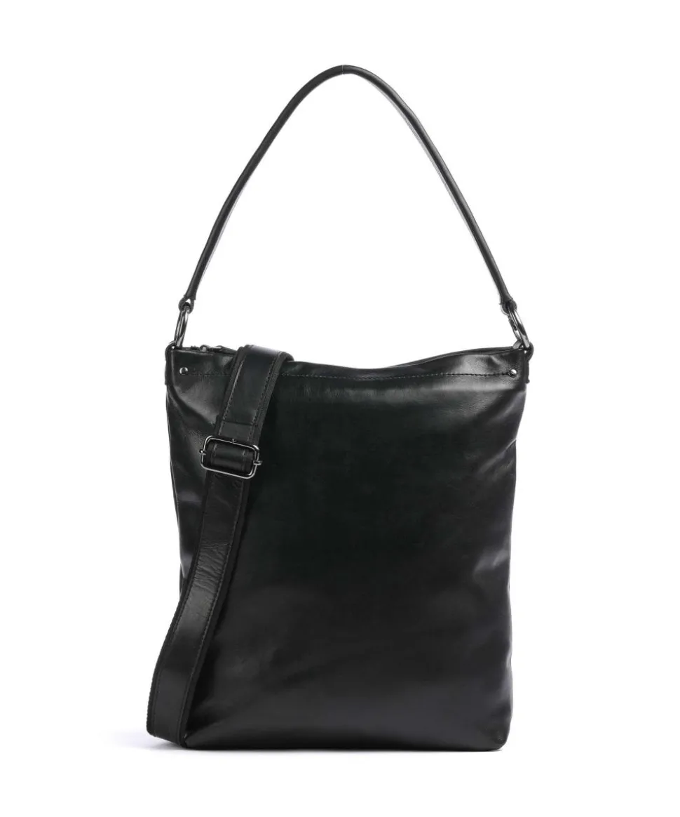 Caugio Beuteltasche fein genarbtes Rindsleder schwarz