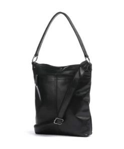 Caugio Beuteltasche fein genarbtes Rindsleder schwarz