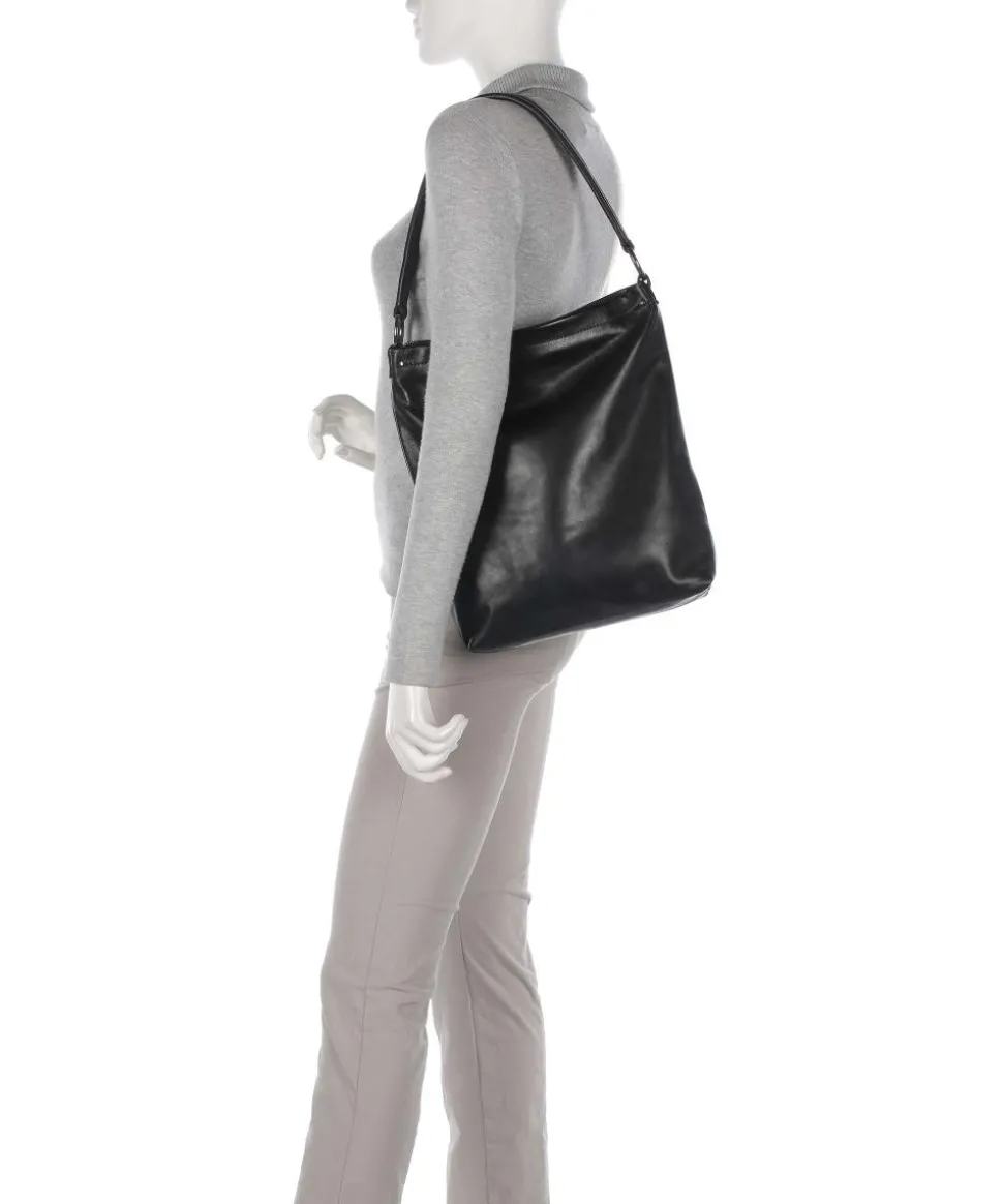 Caugio Beuteltasche fein genarbtes Rindsleder schwarz