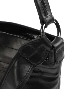 Caugio Beuteltasche fein genarbtes Rindsleder schwarz