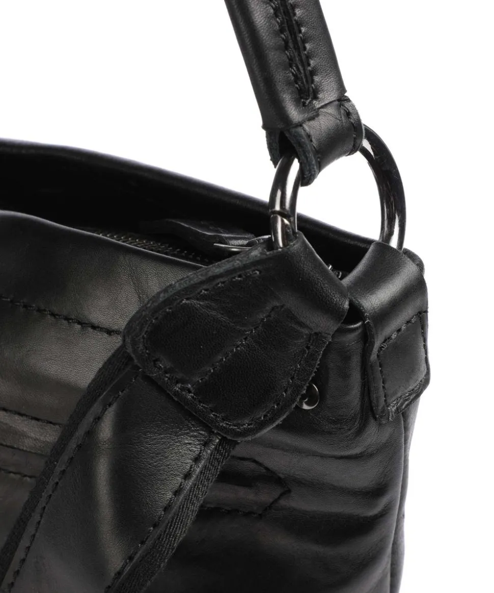 Caugio Beuteltasche fein genarbtes Rindsleder schwarz