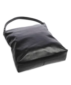 Caugio Beuteltasche fein genarbtes Rindsleder schwarz