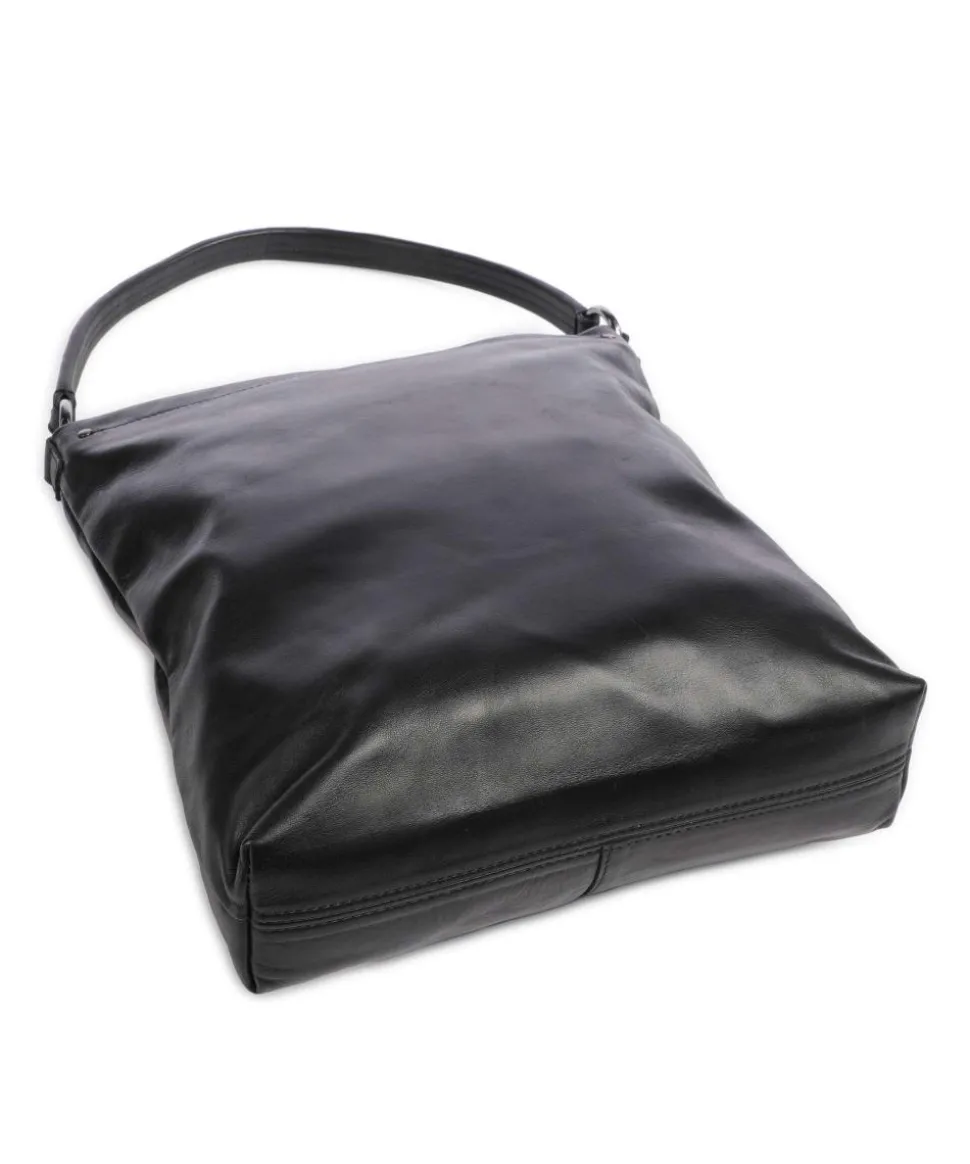 Caugio Beuteltasche fein genarbtes Rindsleder schwarz