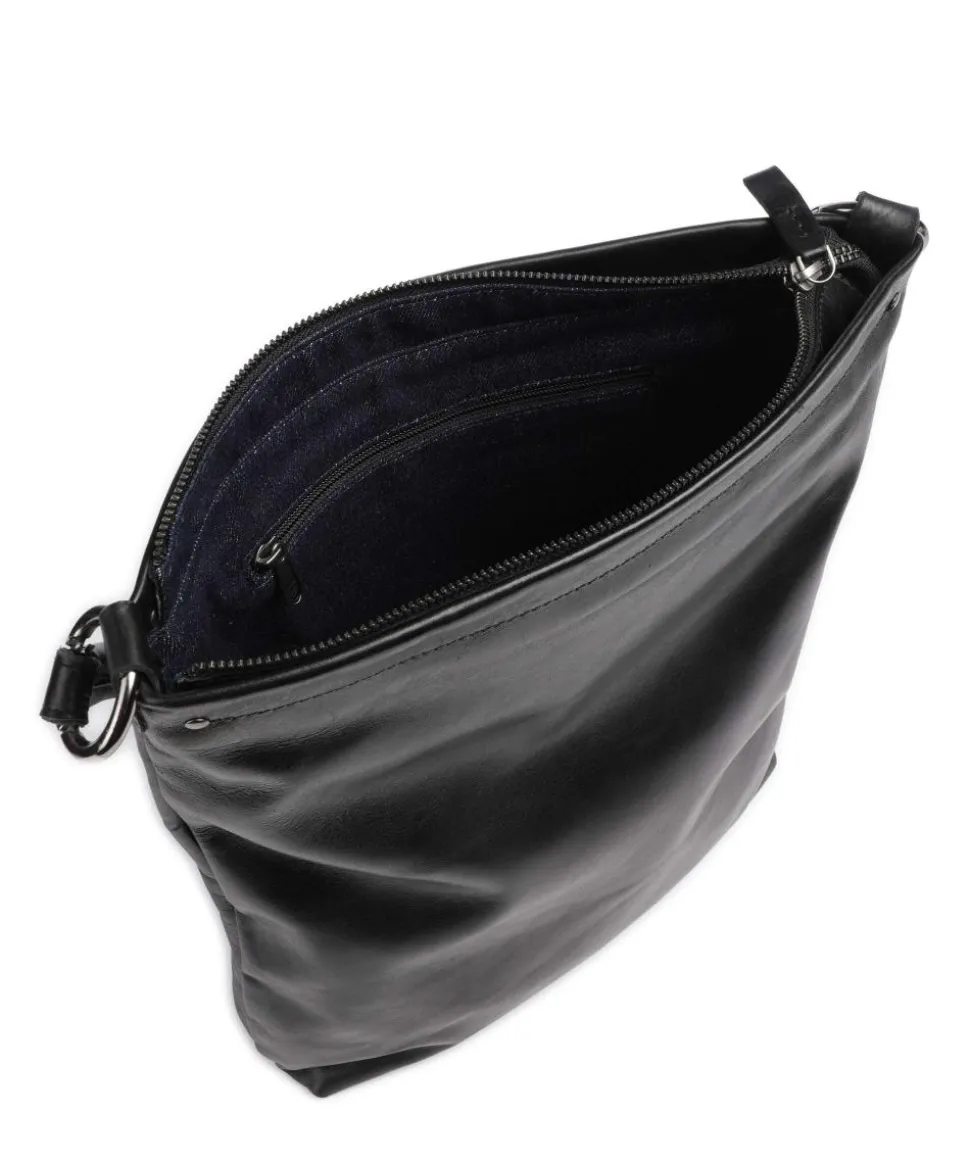 Caugio Beuteltasche fein genarbtes Rindsleder schwarz