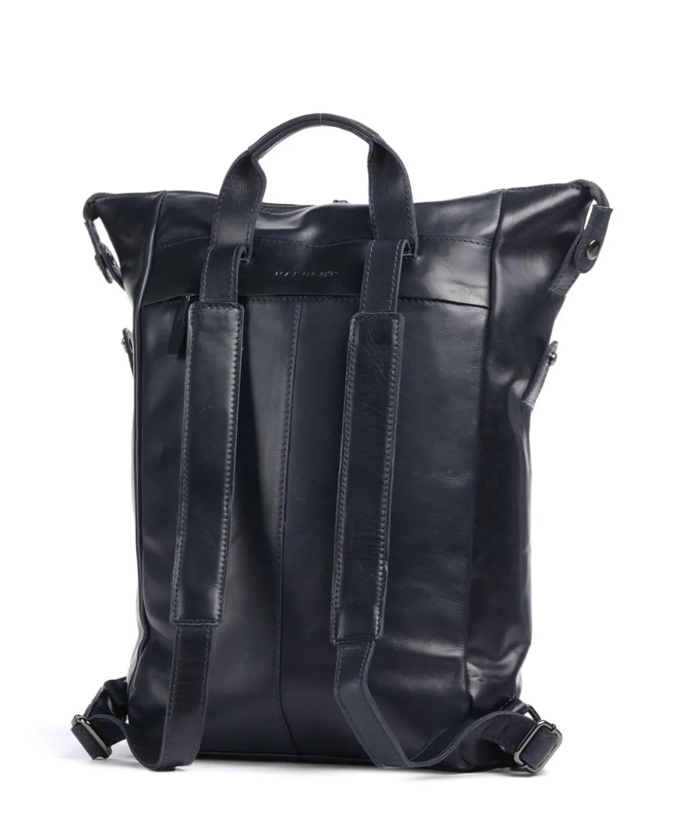 Caugio Laptop-Rucksack 13″ fein genarbtes Rindsleder dunkelblau
