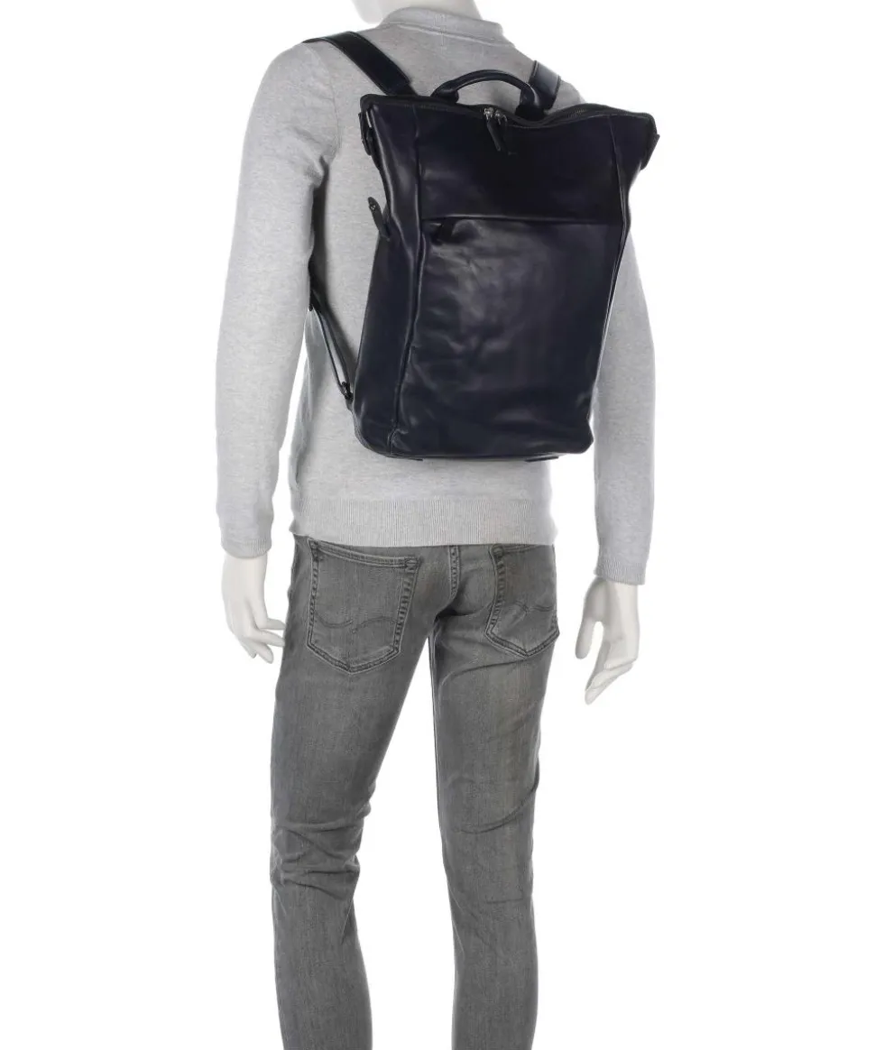 Caugio Laptop-Rucksack 13″ fein genarbtes Rindsleder dunkelblau