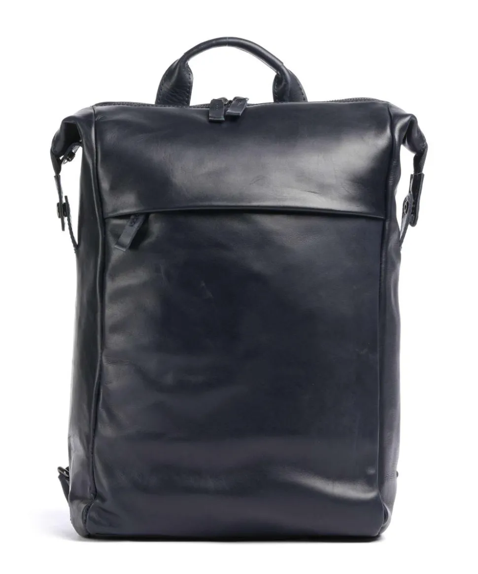 Caugio Laptop-Rucksack 13″ fein genarbtes Rindsleder dunkelblau