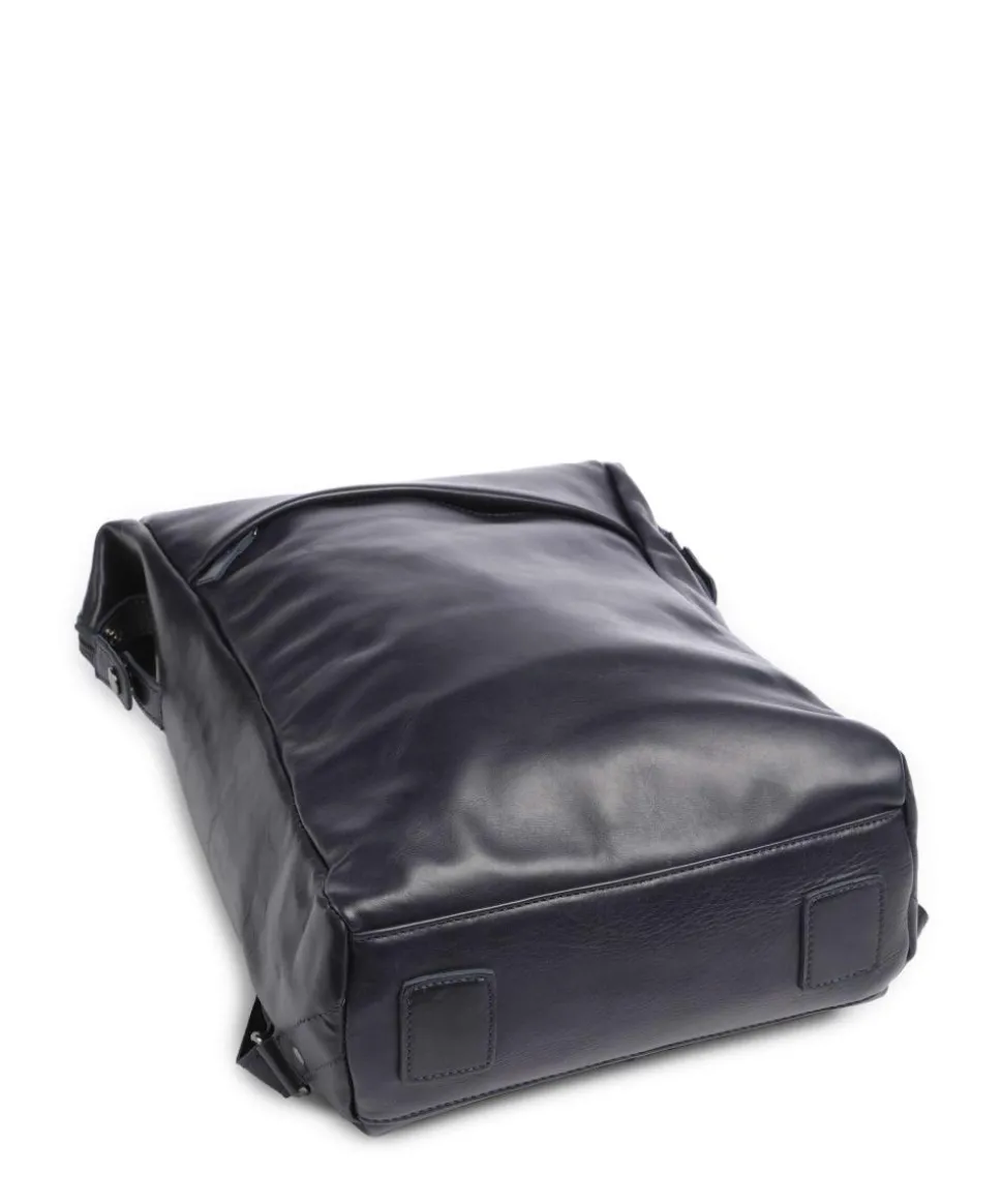 Caugio Laptop-Rucksack 13″ fein genarbtes Rindsleder dunkelblau