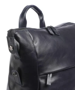 Caugio Laptop-Rucksack 13″ fein genarbtes Rindsleder dunkelblau