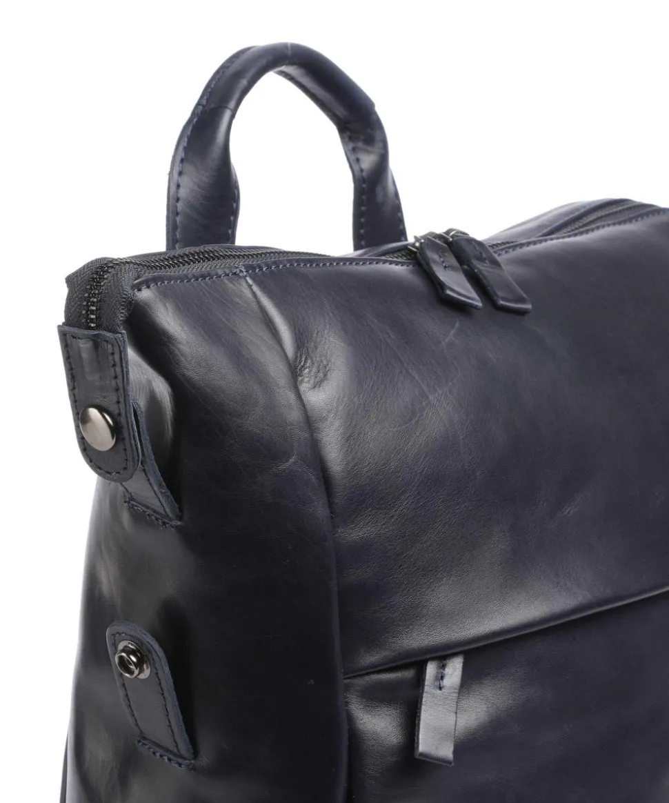 Caugio Laptop-Rucksack 13″ fein genarbtes Rindsleder dunkelblau