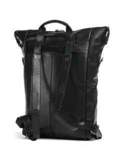 Caugio Laptop-Rucksack 13″ fein genarbtes Rindsleder schwarz