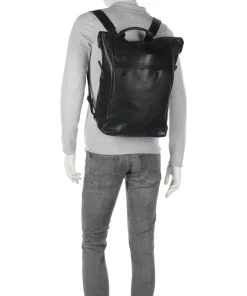 Caugio Laptop-Rucksack 13″ fein genarbtes Rindsleder schwarz