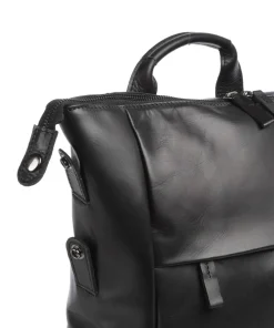 Caugio Laptop-Rucksack 13″ fein genarbtes Rindsleder schwarz