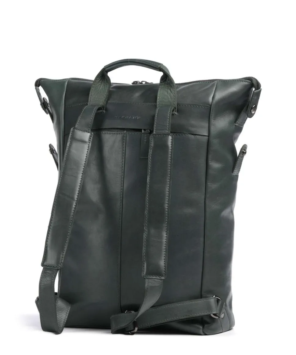 Caugio Laptop-Rucksack 13″ fein genarbtes Rindsleder dunkelgrün