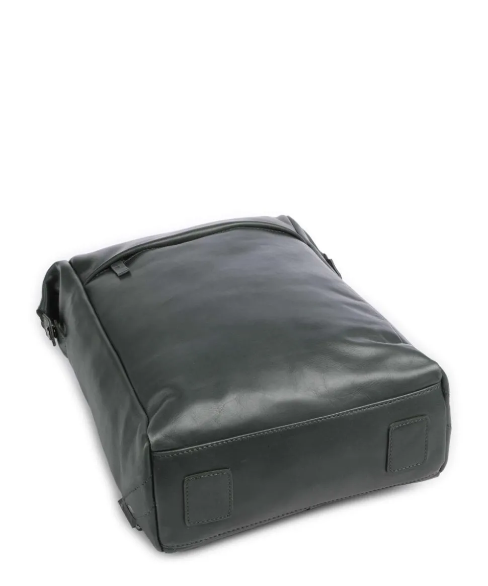 Caugio Laptop-Rucksack 13″ fein genarbtes Rindsleder dunkelgrün