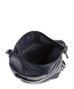 Caugio Rucksack-Tasche fein genarbtes Rindsleder dunkelblau