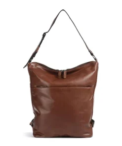 Caugio Rucksack-Tasche fein genarbtes Rindsleder cognac
