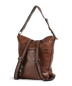 Caugio Rucksack-Tasche fein genarbtes Rindsleder cognac