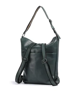 Caugio Rucksack-Tasche fein genarbtes Rindsleder dunkelgrün