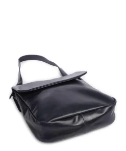 Caugio Schultertasche fein genarbtes Rindsleder dunkelblau