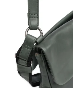 Caugio Schultertasche fein genarbtes Rindsleder dunkelgrün