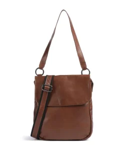 Caugio Schultertasche fein genarbtes Rindsleder cognac