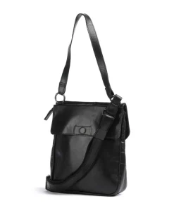 Caugio Schultertasche fein genarbtes Rindsleder schwarz