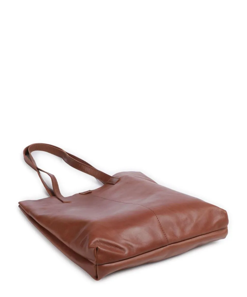 Caugio Shopper fein genarbtes Rindsleder cognac