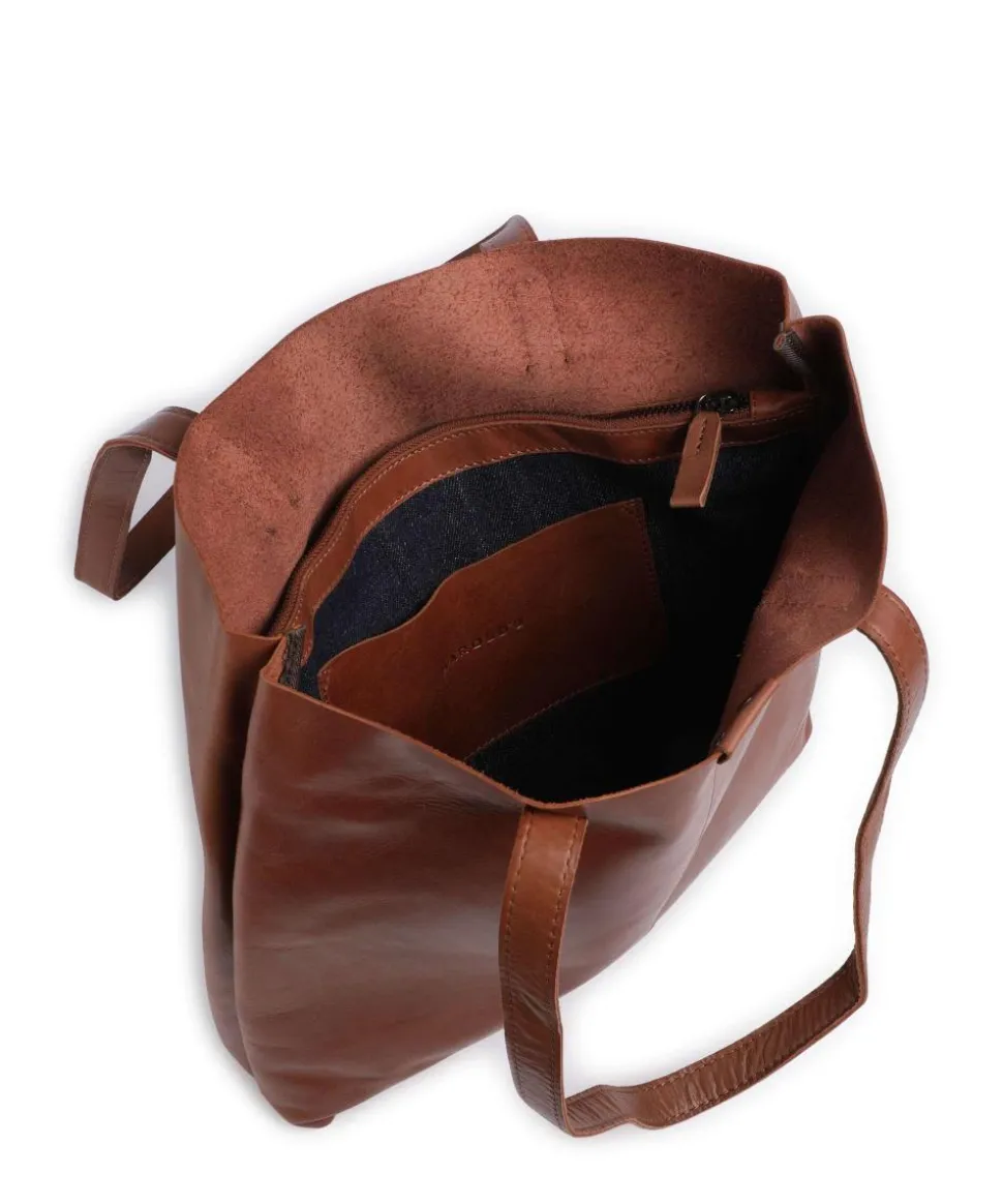 Caugio Shopper fein genarbtes Rindsleder cognac
