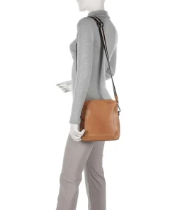 Caugio Umhängetasche 10″ fein genarbtes Rindsleder hellbraun