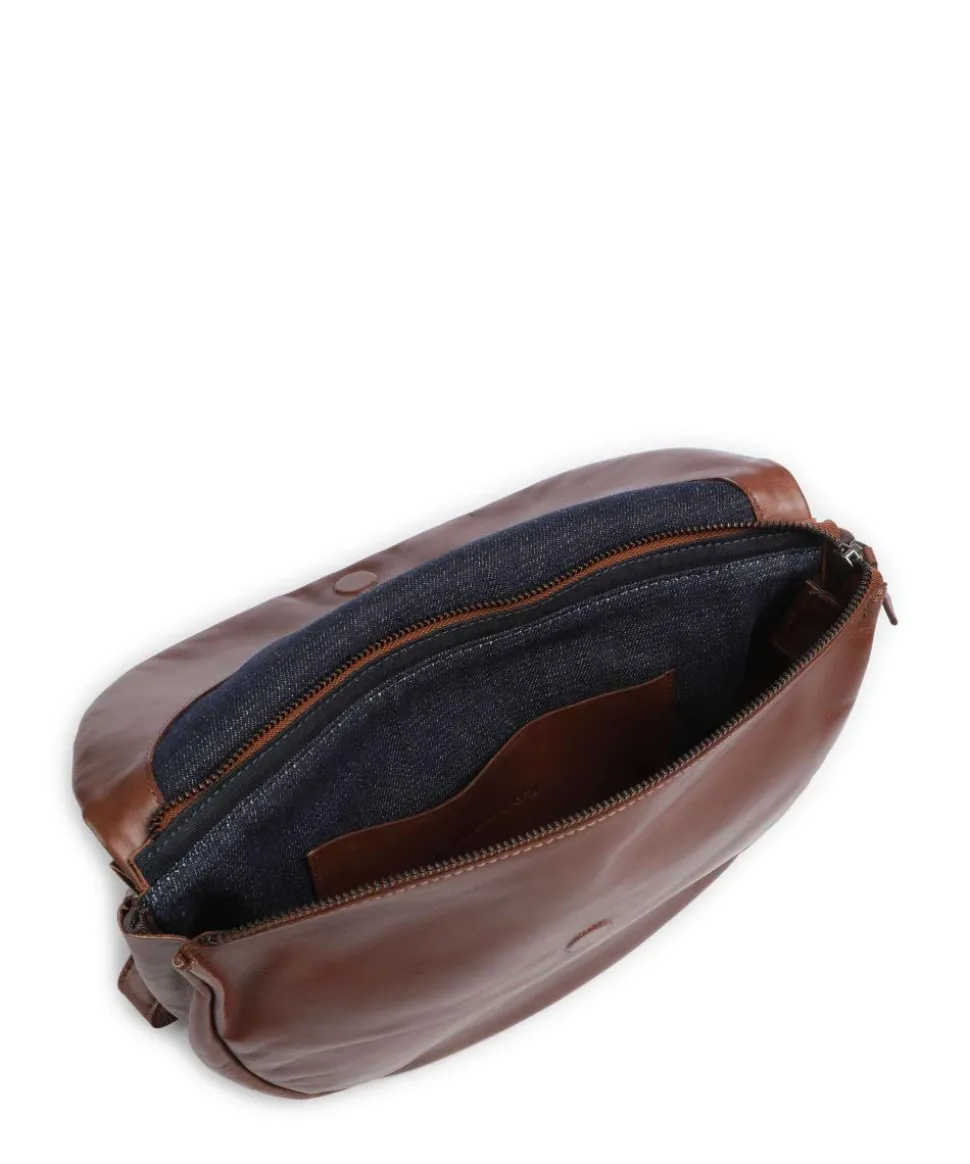 Caugio Umhängetasche fein genarbtes Rindsleder cognac