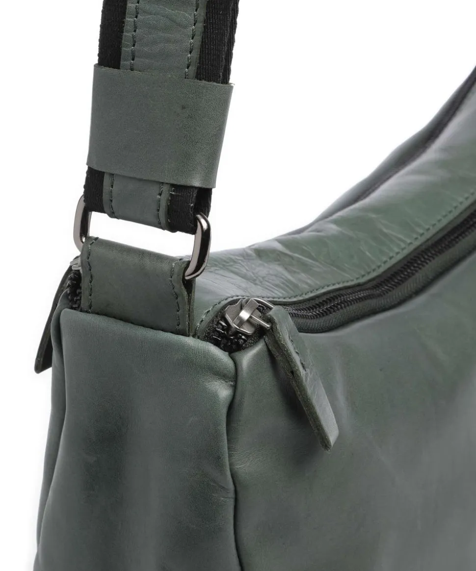 Caugio Umhängetasche fein genarbtes Rindsleder dunkelgrün